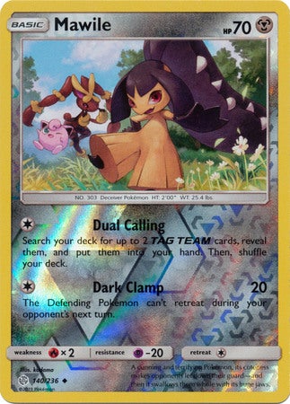 <transcy>بطاقة Pokemon Cosmic Eclipse 140/236 Mawile Reverse Holo غير شائع</transcy>