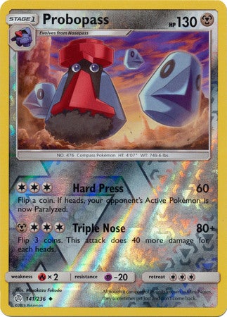 <transcy>Pokemon Card Cosmic Eclipse 141/236 Probopass Reverse Holo Gelegentlich</transcy>