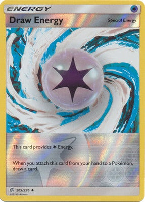 Pokemon Card Cosmic Eclipse 209/236 Draw Energy Reverse Holo Uncommon