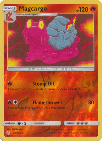 <transcy>Pokemon Card Cosmic Eclipse 027/236 27/236 Magcargo Reverse Holo Selten</transcy>