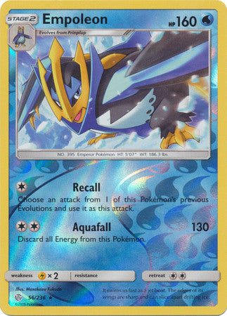 <transcy>Pokemon Card Cosmic Eclipse 056/236 56/236 Empoleon Reverse Holo Selten</transcy>