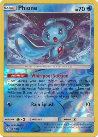 Pokemon Card Cosmic Eclipse 057/236 57/236 Phione Reverse Holo Rare