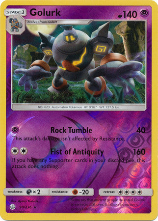 Pokemon Card Cosmic Eclipse 090/236 90/236 Golurk Reverse Holo Rare