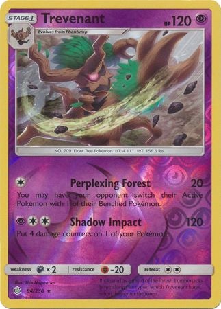 Pokemon Card Cosmic Eclipse 094/236 94/236 Trevenant Reverse Holo Rare