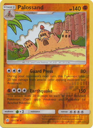 Pokemon Card Cosmic Eclipse 127/236 Palossand Reverse Holo Rare