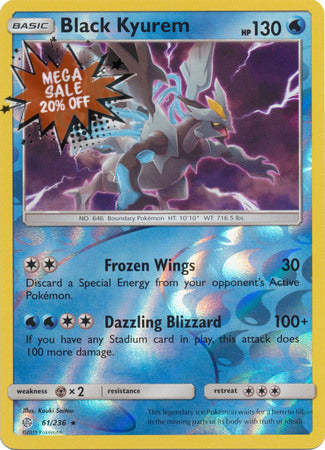 <transcy>Pokemon Card Cosmic Eclipse 061/236 61/236 Schwarz Kyurem Reverse Holo Selten</transcy>