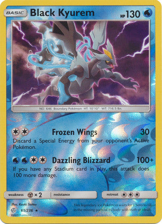 <transcy>Pokemon Card Cosmic Eclipse 061/236 61/236 Black Kyurem Reverse Holo Sjælden</transcy>