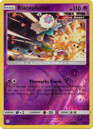 Pokemon Card Cosmic Eclipse 104/236 Blacephalon Reverse Holo Rare