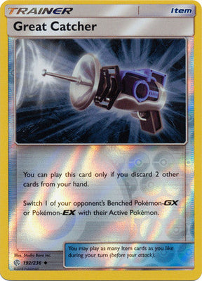 Pokemon Card Cosmic Eclipse 192/236 Great Catcher Item Reverse Holo Uncommon