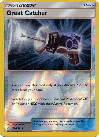 <transcy>Pokemon Karte Cosmic Eclipse 192/236 Great Catcher Item Reverse Holo Gelegentlich</transcy>