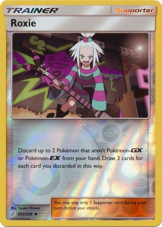 Pokemon Card Cosmic Eclipse 205/236 Roxie Supporter Reverse Holo Uncommon