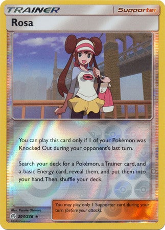 <transcy>Pokemon Card Cosmic Eclipse 204/236 Rosa Supporter Omvendt Holo Sjælden</transcy>