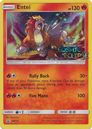 (S) Pokemon Card SM Black Star Promos SM219 Entei Prerelease promo