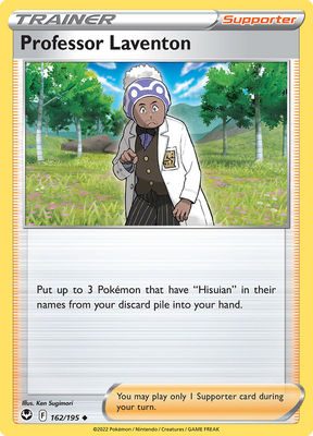 Pokemon Card Silver Tempest 162/195 Professor Laventon Supporter Uncommon *MINT*