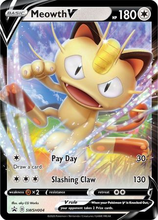 <transcy>Pokemon Card SWSH Black Star Promos SWSH004 Meowth V</transcy>