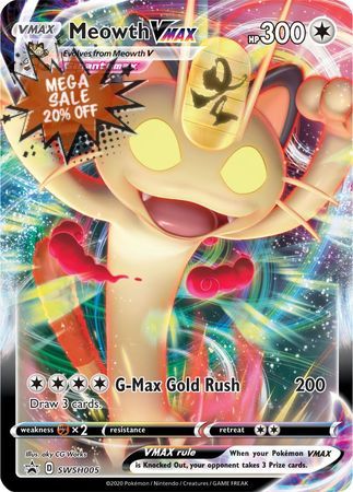 <transcy>Pokemon Karte SWSH Black Star Promos SWSH005 Meowth VMAX</transcy>