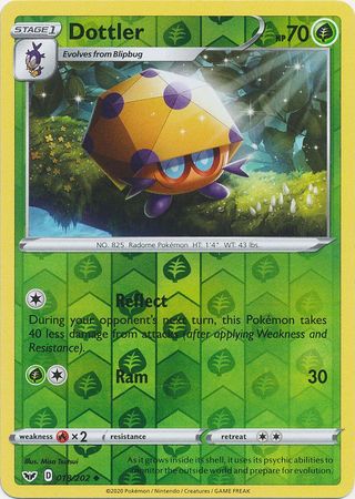 Pokemon Card Sword and Shield 018/202 18/202 Dottler Reverse Holo Uncommon