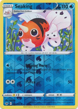 Pokemon Card Sword and Shield 047/202 47/202 Seaking Reverse Holo Uncommon