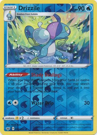 Pokemon Card Sword and Shield 056/202 56/202 Drizzile Reverse Holo Uncommon