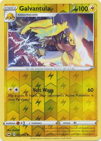 <transcy>Pokemon Card Schwert und Schild 071/202 71/202 Galvantula Reverse Holo Gelegentlich</transcy>