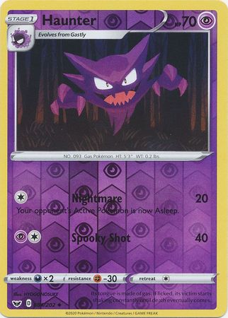 <transcy>لعبة Pokemon Card Sword and Shield 084/202 84/202 Haunter Reverse Holo غير شائع</transcy>