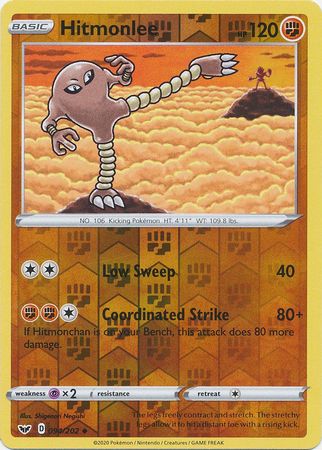 <transcy>Pokemon Card Schwert und Schild 094/202 94/202 Hitmonlee Reverse Holo Gelegentlich</transcy>