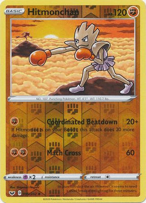 <transcy>Pokemon Card Schwert und Schild 095/202 95/202 Hitmonchan Reverse Holo Gelegentlich</transcy>