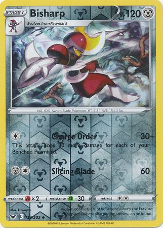 <transcy>لعبة Pokemon Card Sword and Shield 134/202 Bisharp Reverse Holo غير شائع</transcy>