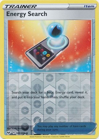 <transcy>Pokemon Card Sword and Shield 161/202 Energy Search item Reverse Holo Uncommon</transcy>