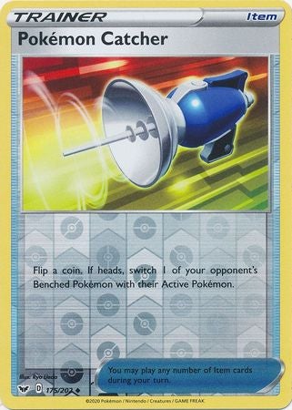 <transcy>Pokemon Card Schwert und Schild 175/202 Pokémon Catcher Gegenstand Reverse Holo Gelegentlich</transcy>