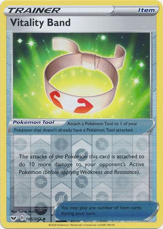 <transcy>Pokemon Card Schwert und Schild 185/202 Vitality Band Gegenstand Reverse Holo Gelegentlich</transcy>