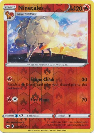 <transcy>Pokemon Card Schwert und Schild 023/202 23/202 Ninetales Reverse Holo Rare</transcy>