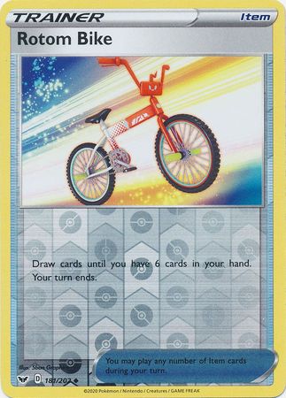 Pokemon Card Sword and Shield 181/202 Rotom Bike item Reverse Holo Uncommon