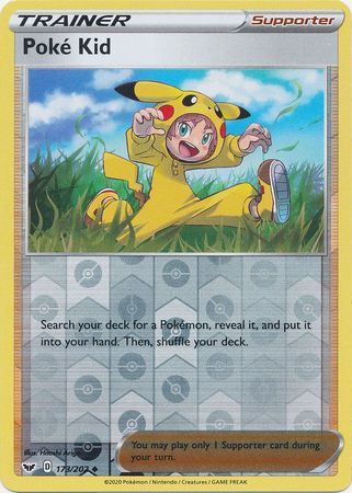 Pokemon Card Sword and Shield 173/202 Poke Kid supporter Reverse Holo Uncommon