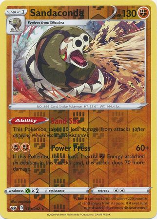 Pokemon Card Sword and Shield 110/202 Sandaconda Reverse Holo Rare