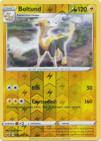 <transcy>Pokemon Card Schwert und Schild 076/202 76/202 Boltund Reverse Holo Rare</transcy>