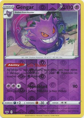 <transcy>Pokemon Card Schwert und Schild 085/202 85/202 Gengar Reverse Holo Rare</transcy>