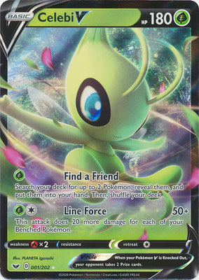 <transcy>Pokemon Card Schwert und Schild 001/202 1/202 Celebi V Ultra Rare</transcy>