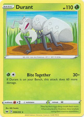 <transcy>Pokemon Card Schwert und Schild 008/202 8/202 Durant Rare</transcy>
