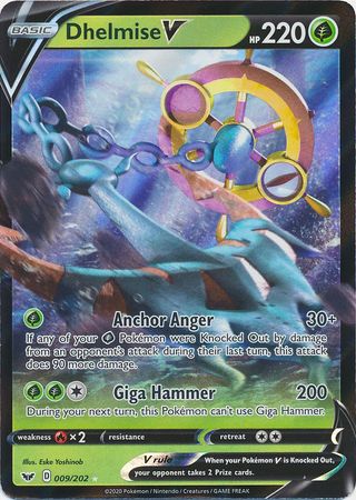 <transcy>Pokemon Card Schwert und Schild 009/202 9/202 Dhelmise V Ultra Rare</transcy>