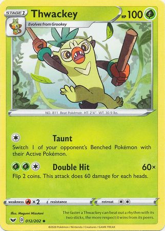 <transcy>Pokemon Card Schwert und Schild 012/202 12/202 Thwackey Gelegentlich</transcy>