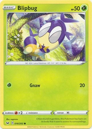 <transcy>Pokemon Card Schwert und Schild 016/202 16/202 Blipbug Common</transcy>