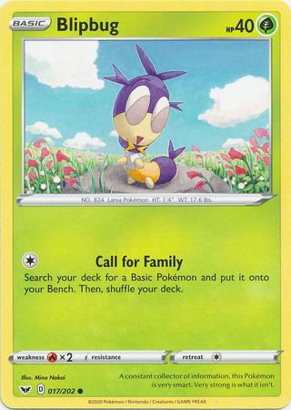 <transcy>Pokemon Card Schwert und Schild 017/202 17/202 Blipbug Common</transcy>