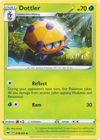 Pokemon Card Sword and Shield 018/202 18/202 Dottler Uncommon