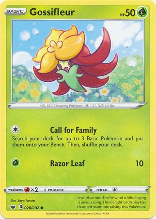 Pokemon Card Sword and Shield 020/202 20/202 Gossifleur Common