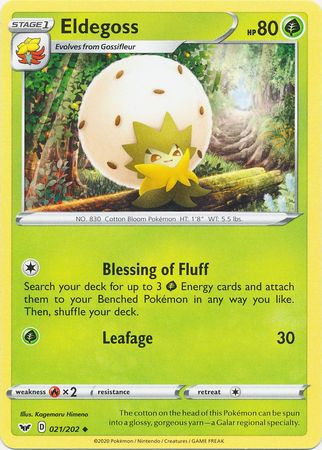 Pokemon Card Sword and Shield 021/202 21/202 Eldegoss Uncommon