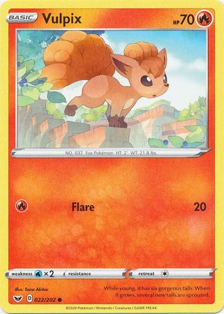 Pokemon Card Sword and Shield 022/202 22/202 Vulpix Common