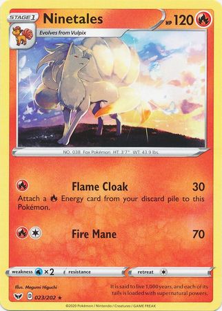 Pokemon Card Sword and Shield 023/202 23/202 Ninetales Rare