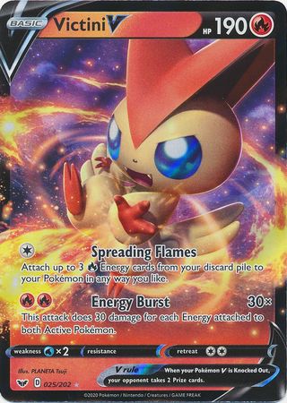 Pokemon Card Sword and Shield 025/202 25/202 Victini V Ultra Rare