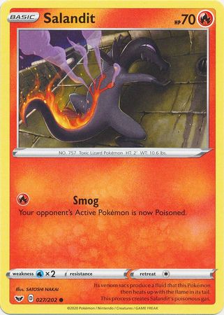 <transcy>Pokemon Card Schwert und Schild 027/202 27/202 Salandit Common</transcy>